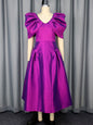 Puff Sleeve Evening Dress A Hem Pleated Banquet Dress - Sculptify™