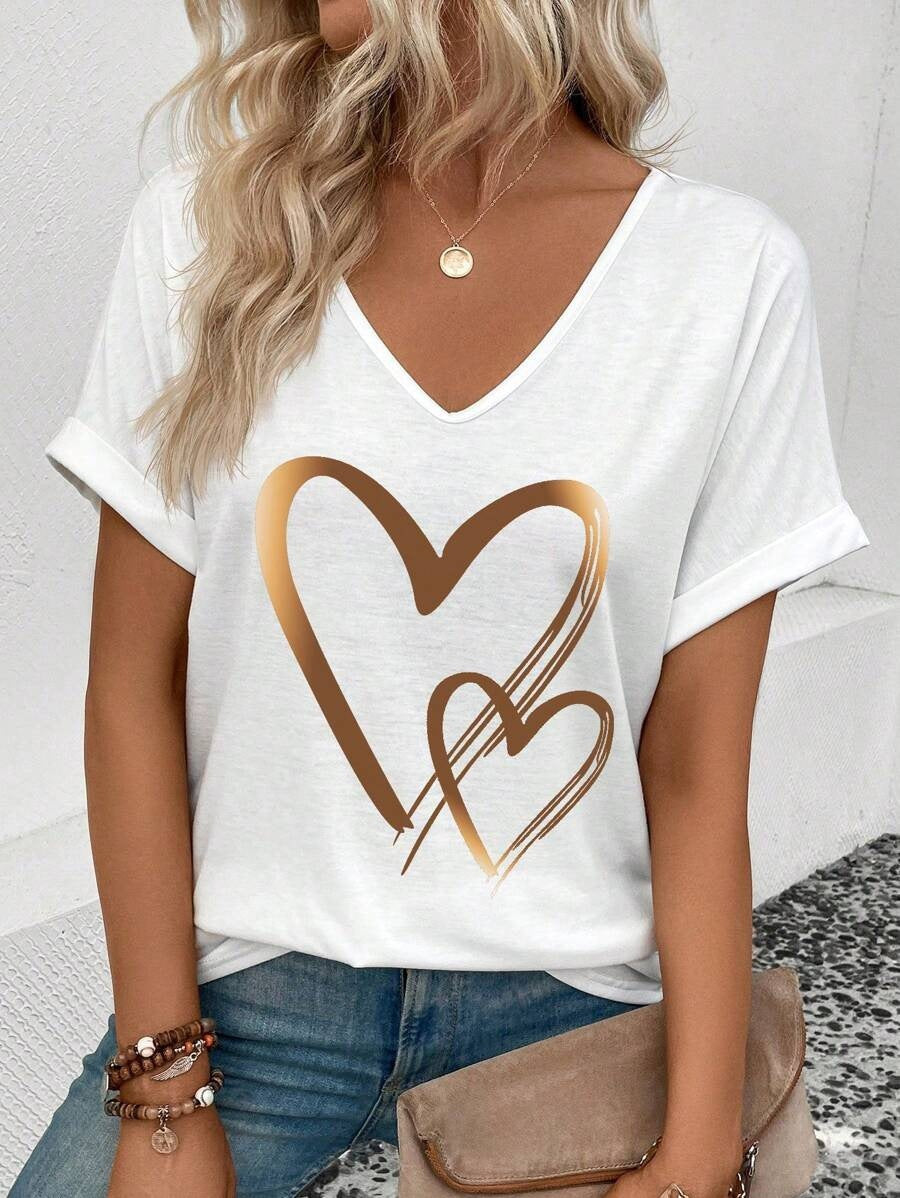 Womens Stylish Printed Slim-fit Short-sleeve Top  Short sleeve t-shirts Sculptify™