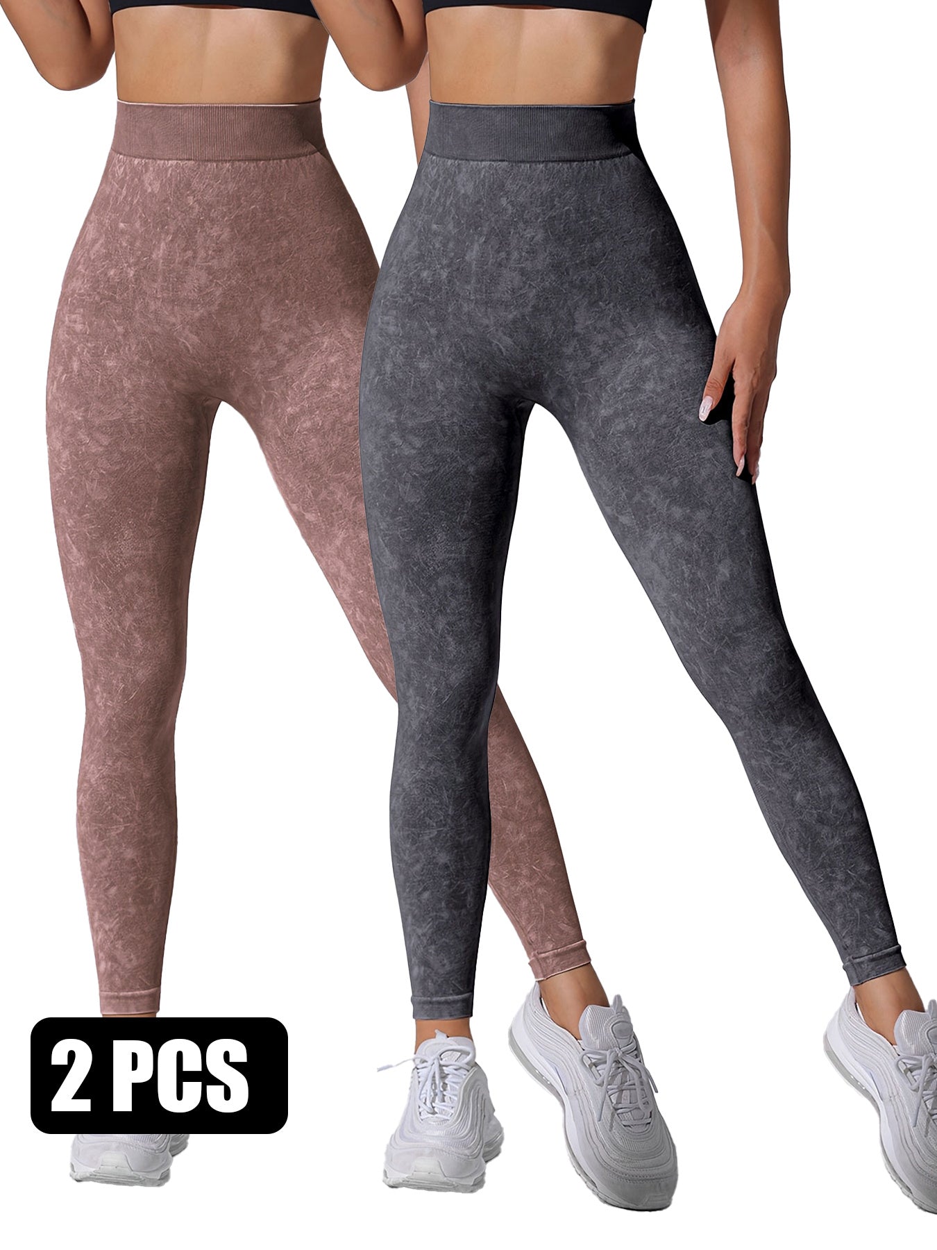 Vintage Wash Seamless Leggings – Set of 2