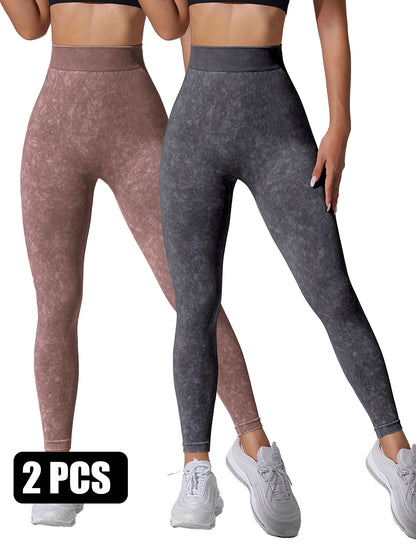 Vintage Wash Seamless Leggings – Set of 2