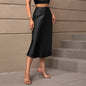 Classic Satin A-Line Midi Skirt