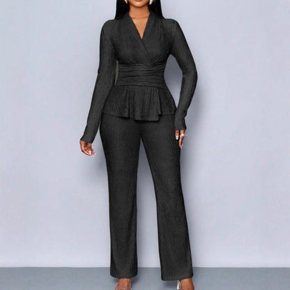 Womens Versatile, Waist-Cinching, Slimming Solid-Color Long-Sleeve Set  Sets Sculptify™