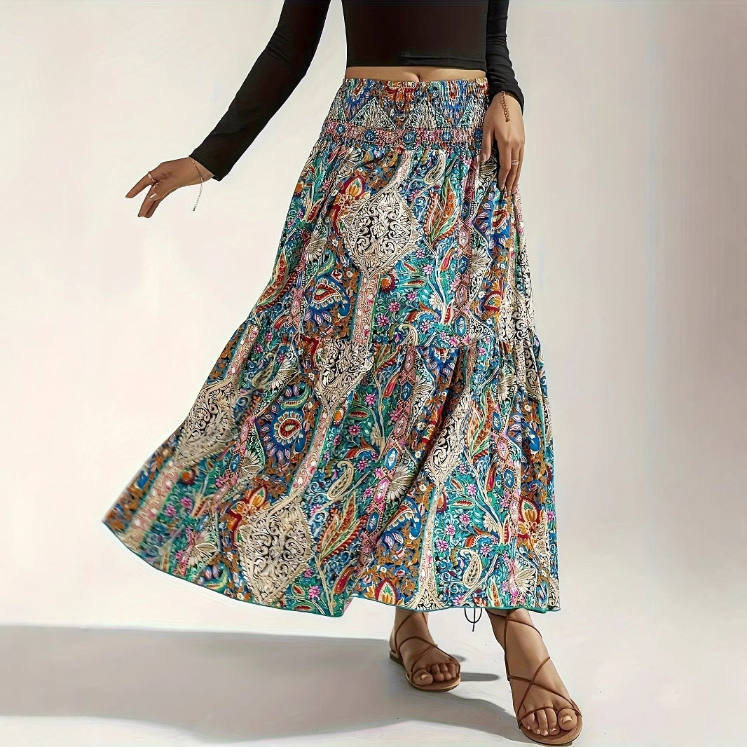 Flowy Summer Paisley Printed Skirt