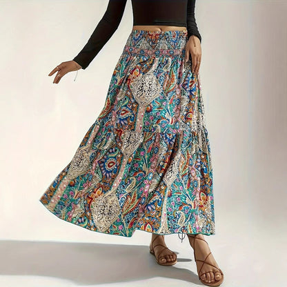 Flowy Summer Paisley Printed Skirt