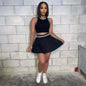 Sleeveless Cropped Tank Top And Casual Pleated Skirt Set - Sculptify™