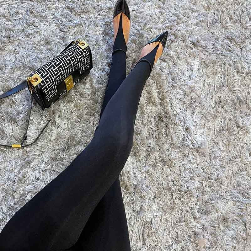 High-Waist Black Stretch Leggings