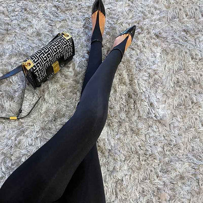 High-Waist Black Stretch Leggings
