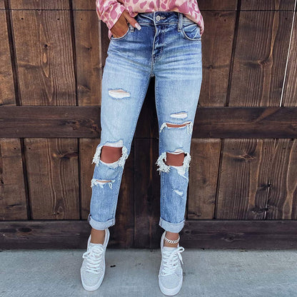 Distress Skinny Ripped Jeans