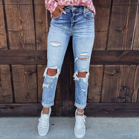 Distress Skinny Ripped Jeans
