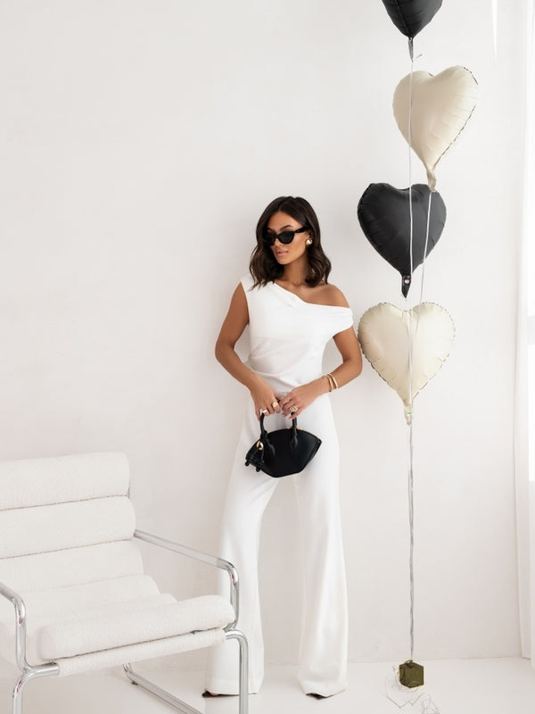 Sexy Jumpsuits For Women Falling Straps Business Rompers Elegant Straight Long Pants Rompers Fastened With A Zipper On The Side. - Sculptify™