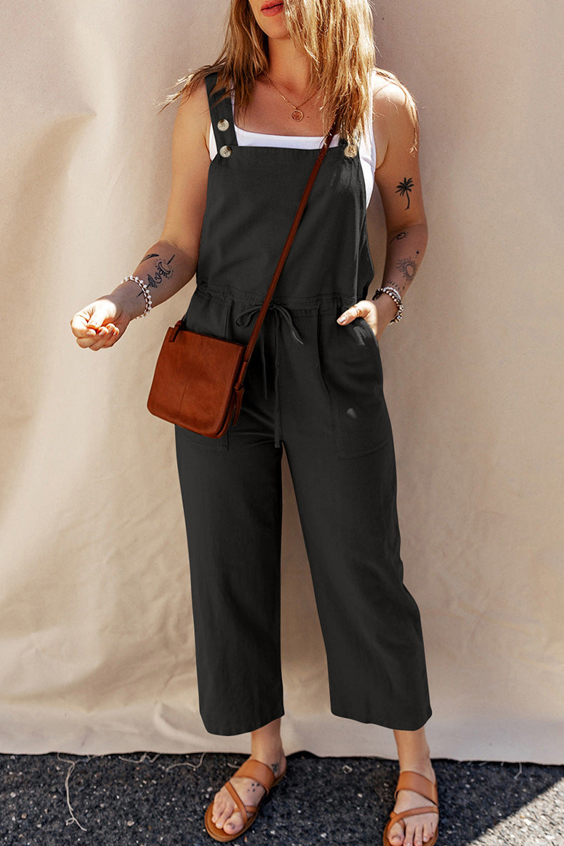 Solid Color Camisole Jumpsuit Loose Sleeveless - Sculptify™