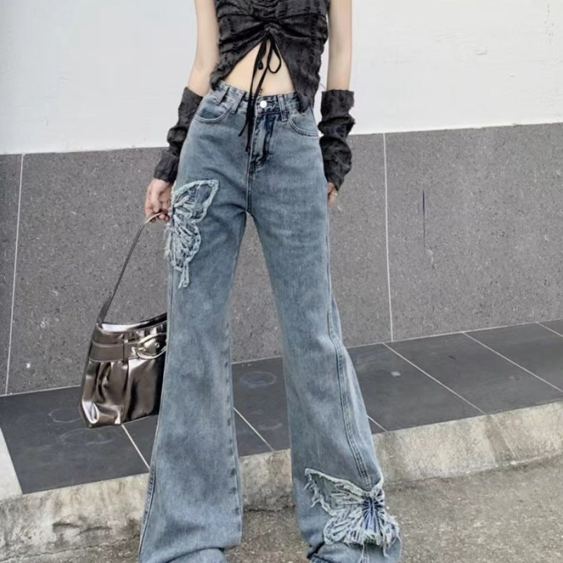 Mop Hem Butterfly Flare Jeans