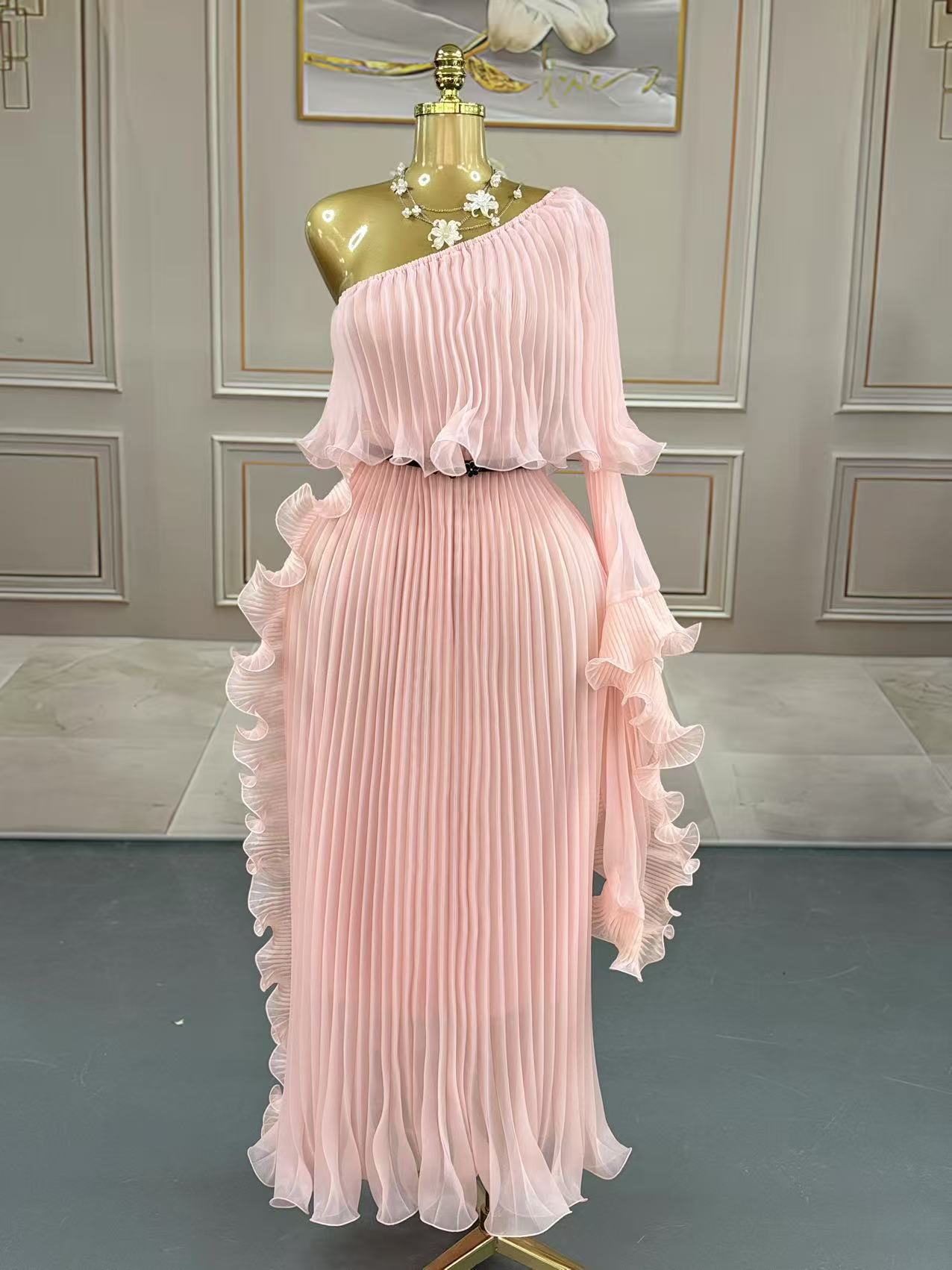 Fashionable One-shoulder Elegant Evening Dress - Sculptify™