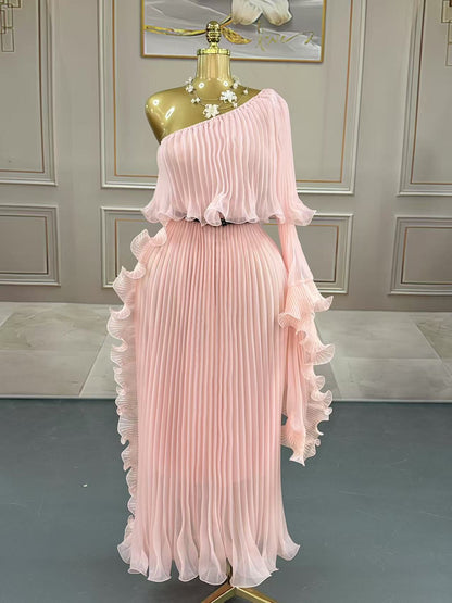 Fashionable One-shoulder Elegant Evening Dress - Sculptify™