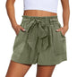 Trendy Knotted Waist Solid Shorts