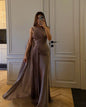 Pleated Ribbon Satin Evening Dress - Sculptify™