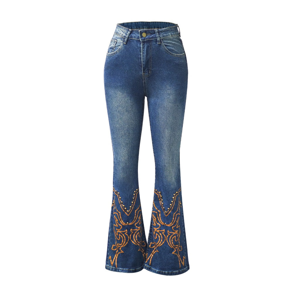Sweetheart Cut-Out Flare Jeans