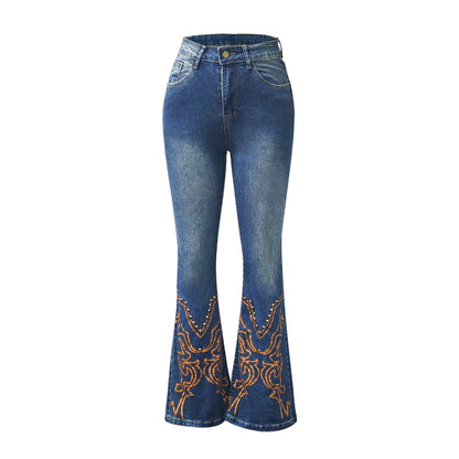 Sweetheart Cut-Out Flare Jeans