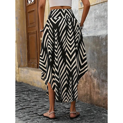 Casual Summer Floral Tie-Front Skirt