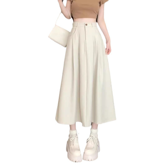 Casual Elegant Draped A-Line Skirt