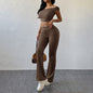 Casual Sporty Chic Solid-Color Slim-Fit Set - Sculptify™