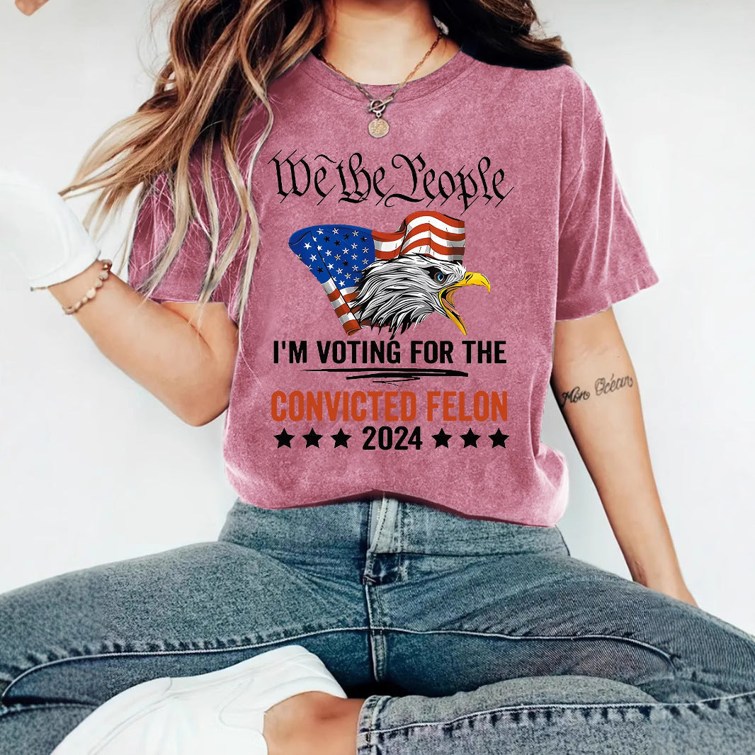 Printed Crew-neck Loose-fit Short-sleeve Plus-size T-shirt  Short sleeve t-shirts Sculptify™