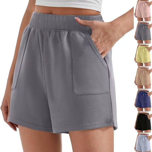 Casual Loose Fit Cream Sports Shorts
