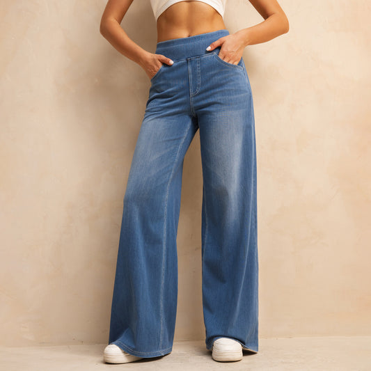 Shascullfites Wide-Leg Flare Jeans