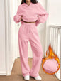 Womens Casual Warm Hooded Top And Pants Set - Sculptify™