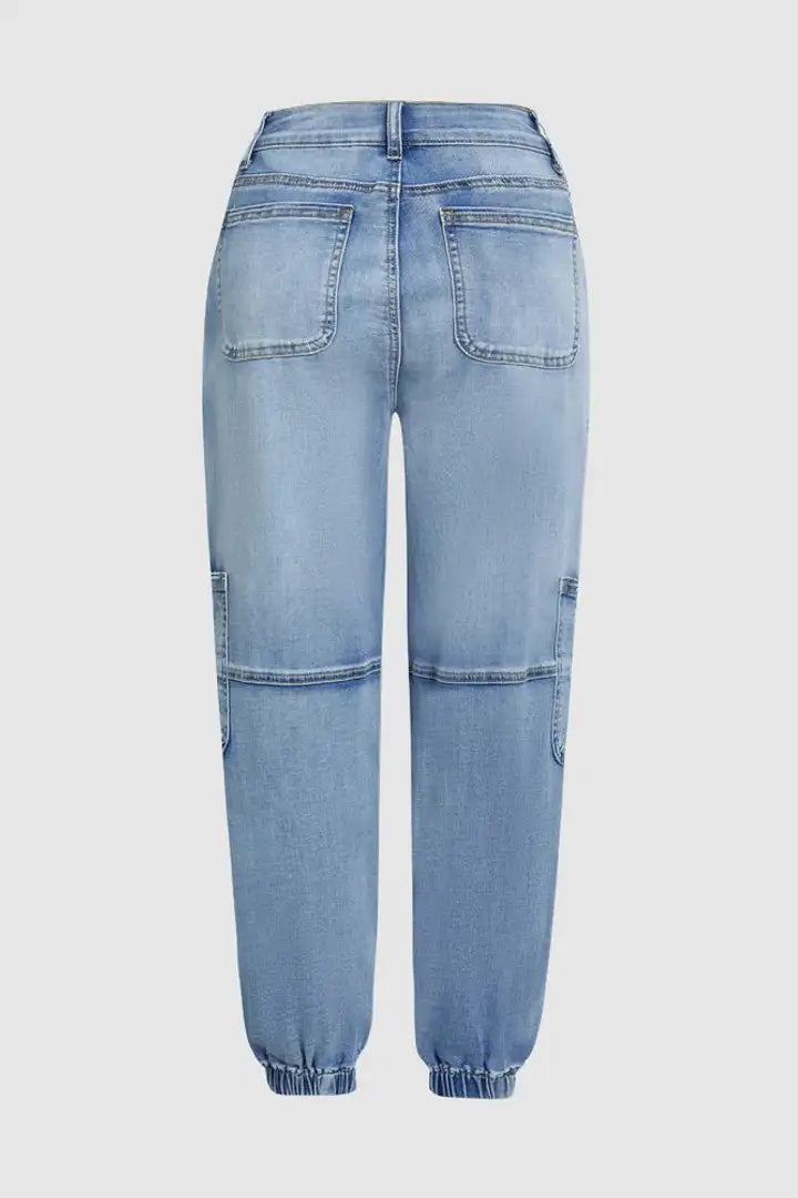 CorsetLace High-Waist Wide-Leg Jeans