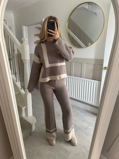 Crew-neck Sweater And Relaxed-fit Casual Pants Set  Sets Sculptify™