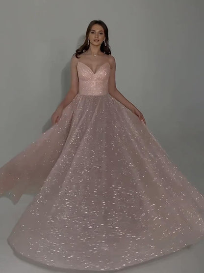 Sequined Backless Evening Dress - Sculptify™