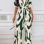 V-neck Loose Printed Long Jumpsuit - Sculptify™