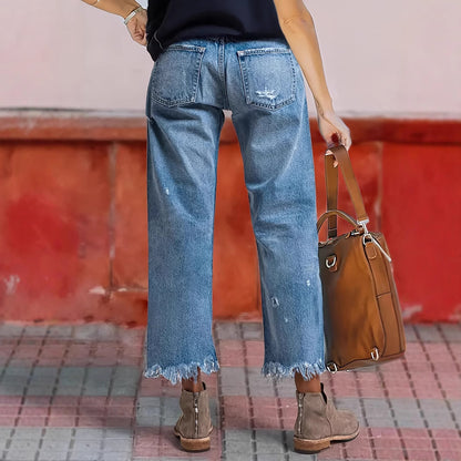 No-Stretch Ripped Street Jeans