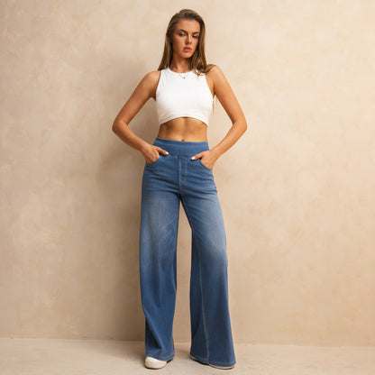 Shascullfites Wide-Leg Flare Jeans