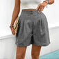 Casual Solid Color Straight-Leg Shorts