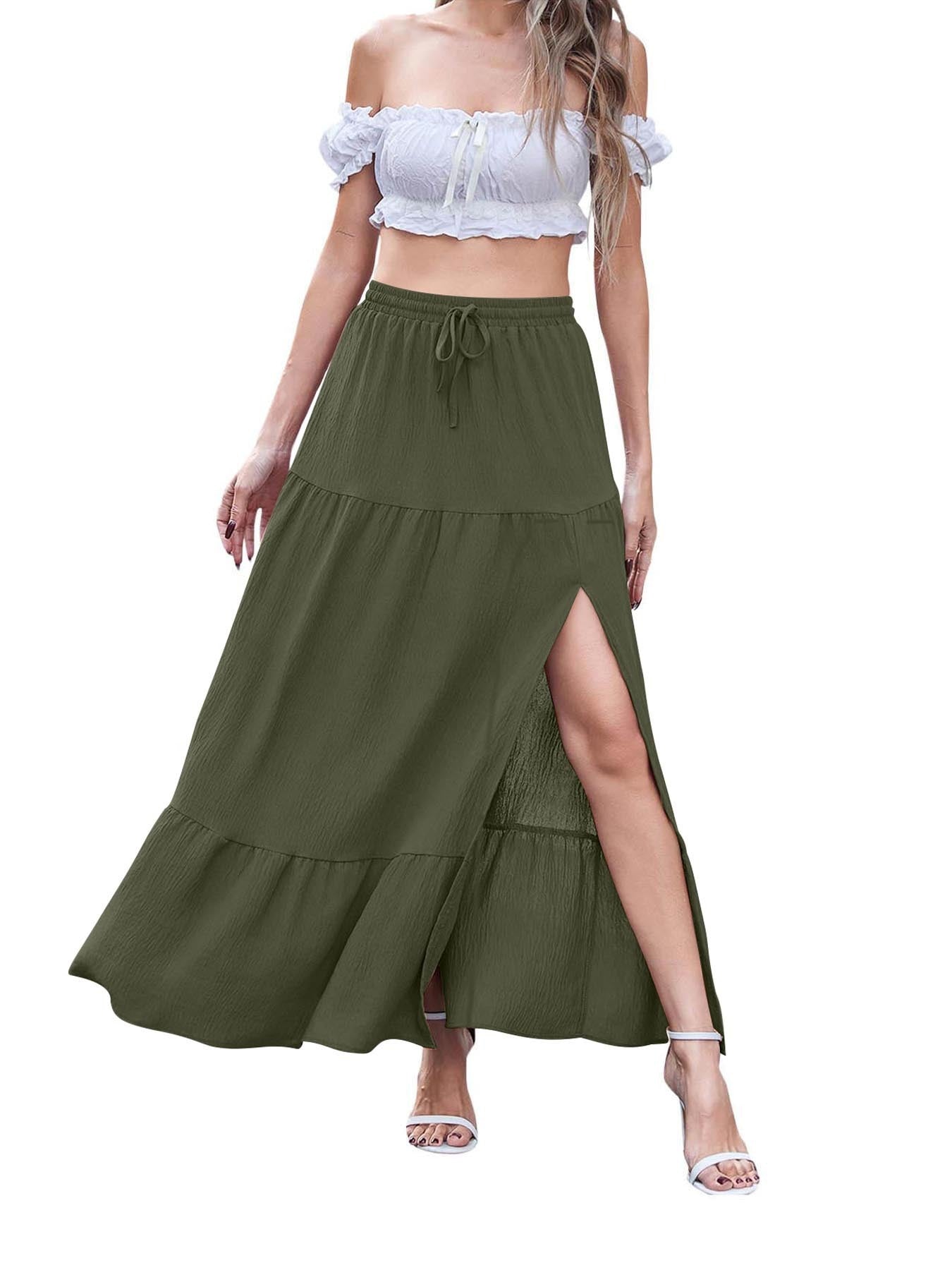 Breezy Bohemian Slit Midi Skirt