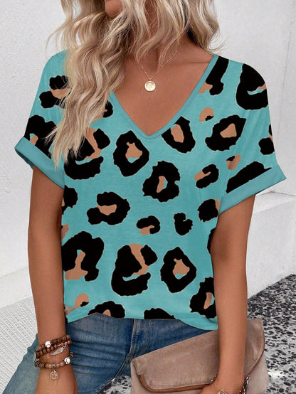 Womens Stylish Printed Slim-fit Short-sleeve Top  Short sleeve t-shirts Sculptify™