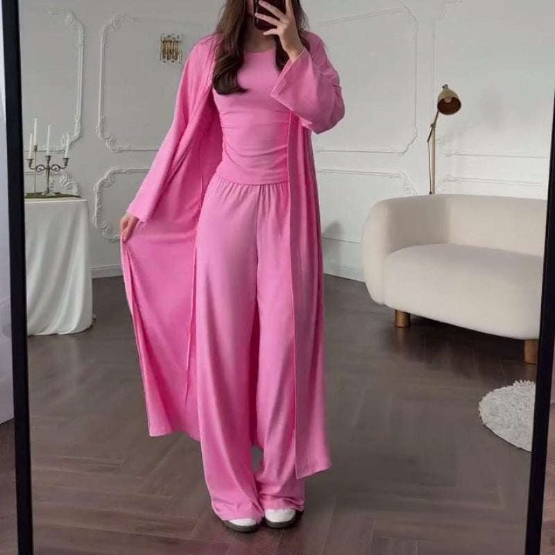 Everyday Wide-leg Pants And Tank Top Three-piece Set  Sets Sculptify™
