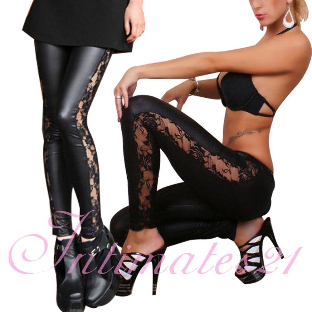 LaceFlex Leather Leggings