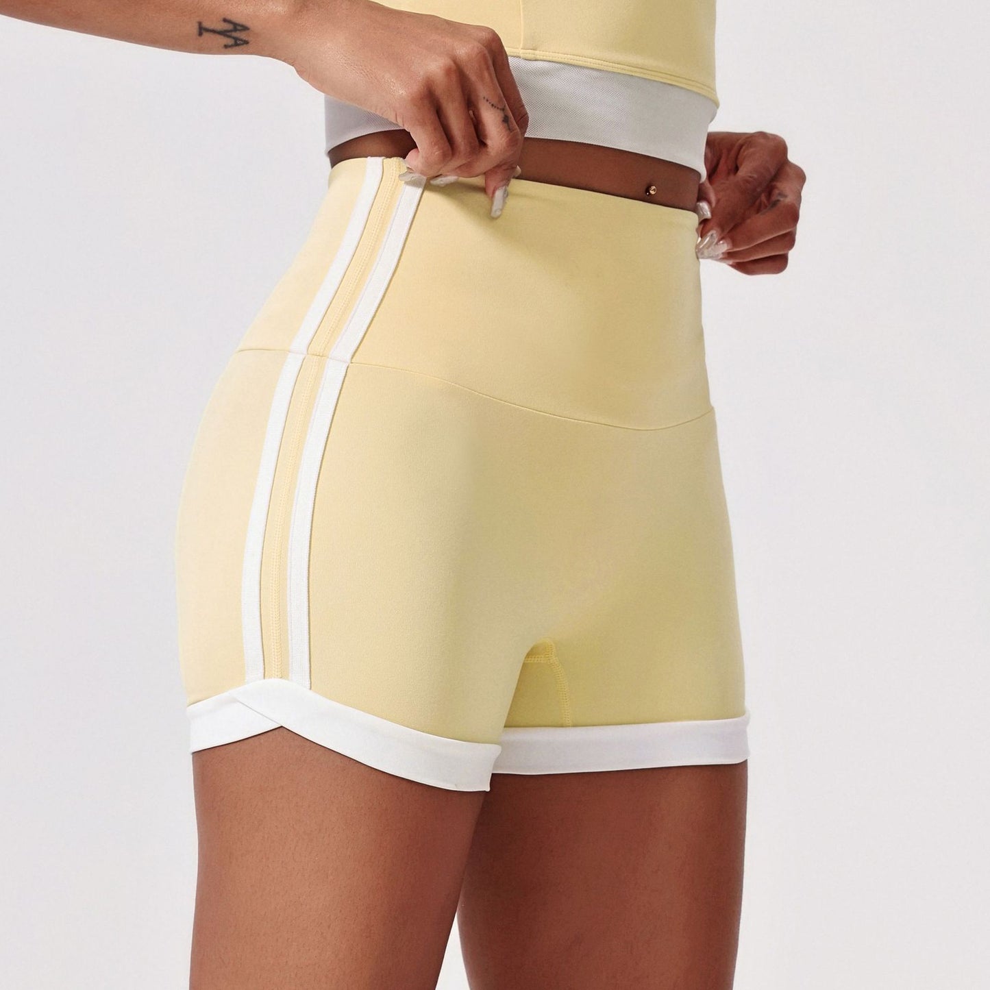 Trendy High-Waist Skinny Workout Shorts