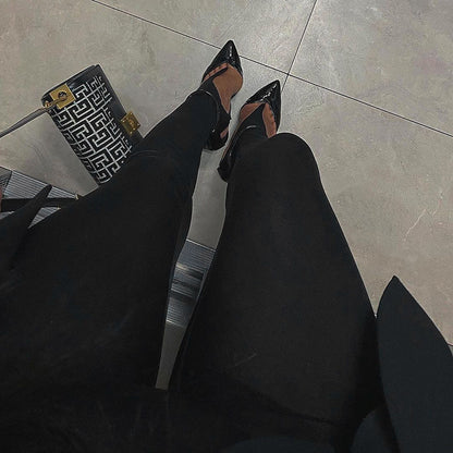 High-Waist Black Stretch Leggings