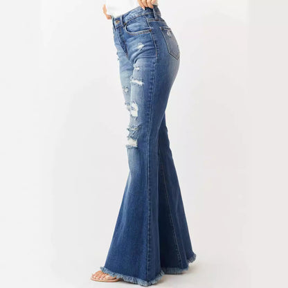 European Style Mid-Waist Flare Jeans