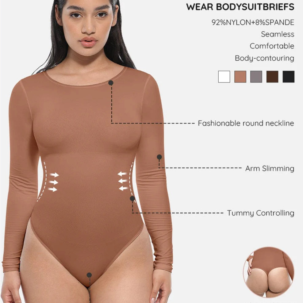 Seamless Bodysuit Long Sleeve Slim Corset Shapewear Bodysuit  Shapewear Sculptify™