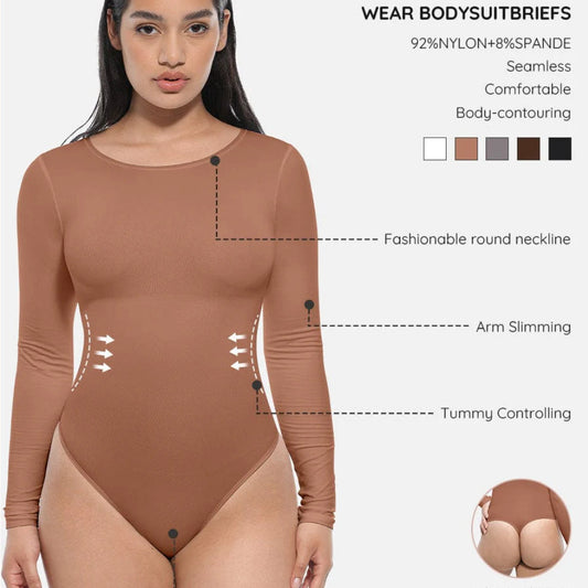 Seamless Bodysuit Long Sleeve Slim Corset Shapewear Bodysuit  Shapewear Sculptify™