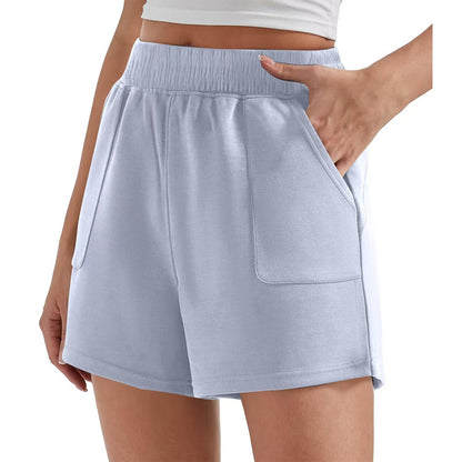 Casual Loose Fit Cream Sports Shorts