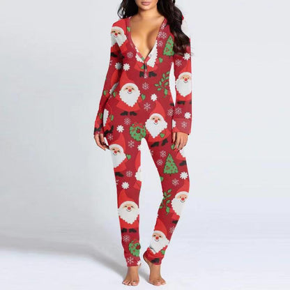 Printed Button Tight Jumpsuit For Women - Sculptify™