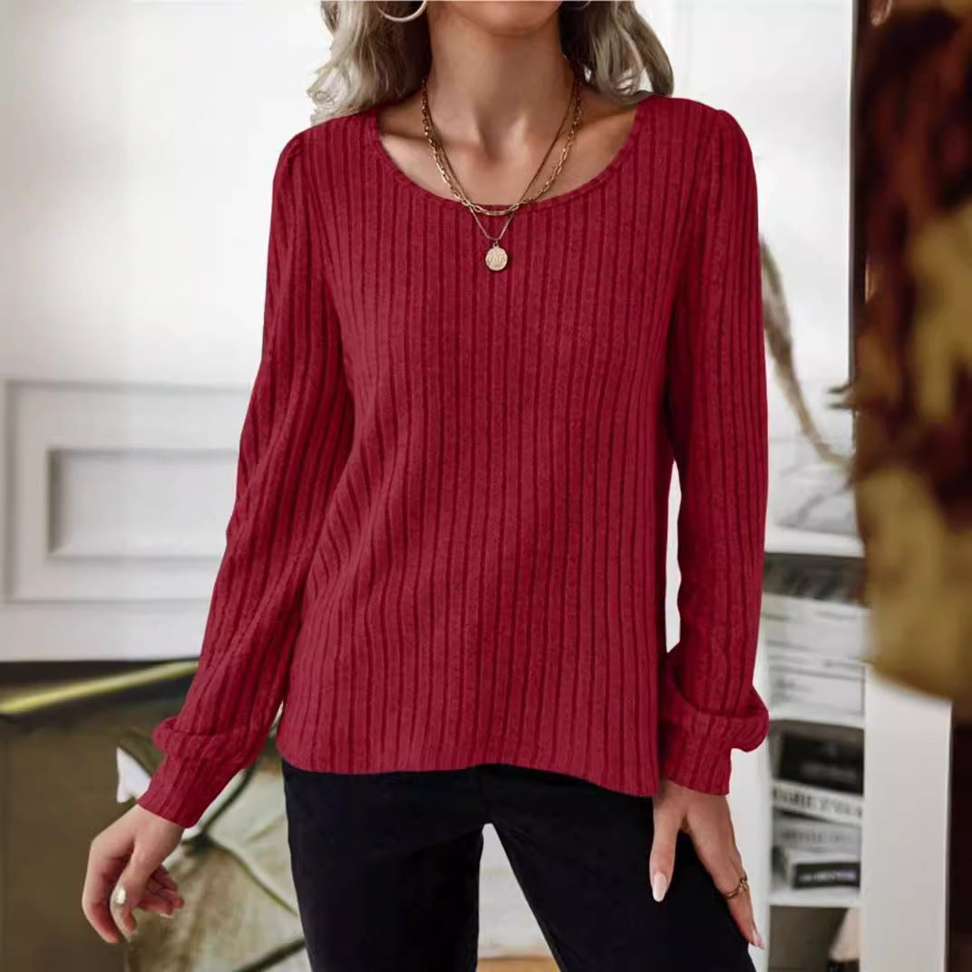 Casua Relaxed-fit Solid-color V-neck Sweater - Sculptify™