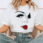 Loose-fitting Short-sleeve T-shirt With A Lip-print Design  Short sleeve t-shirts Sculptify™