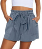 Trendy Knotted Waist Solid Shorts